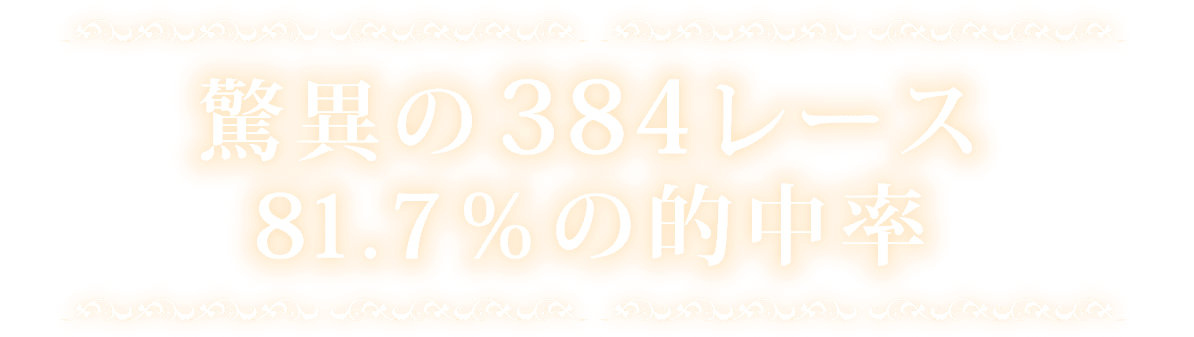 驚異の384レース81.7％の的中率